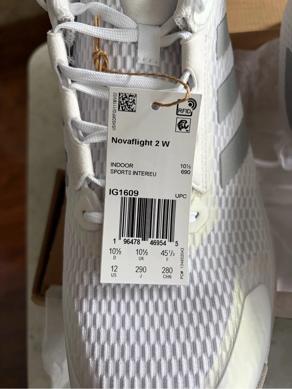 Adidas White Women's Size 12 Novaflight 2 W Volleyball Sneakers- Brand NEW!!!!